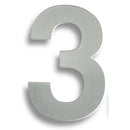 Numerals (0-9) 7" Number 3 Numerals & Letter Eurospec Bright Stainless Steel