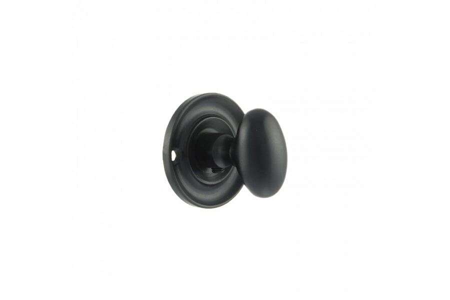 Old English Solid Brass Oval WC Turn and Release Bathroom Lock Atlantic Each Matt Black