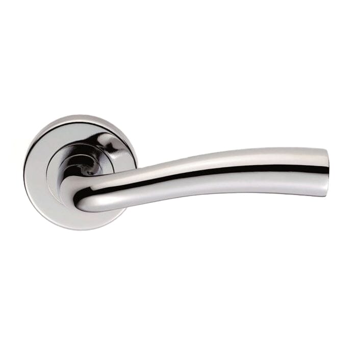 Serozzetta Cinco Lever on Round Rose (Latch & Hinges Included) Lever On Rose Serozzetta Polished Chrome