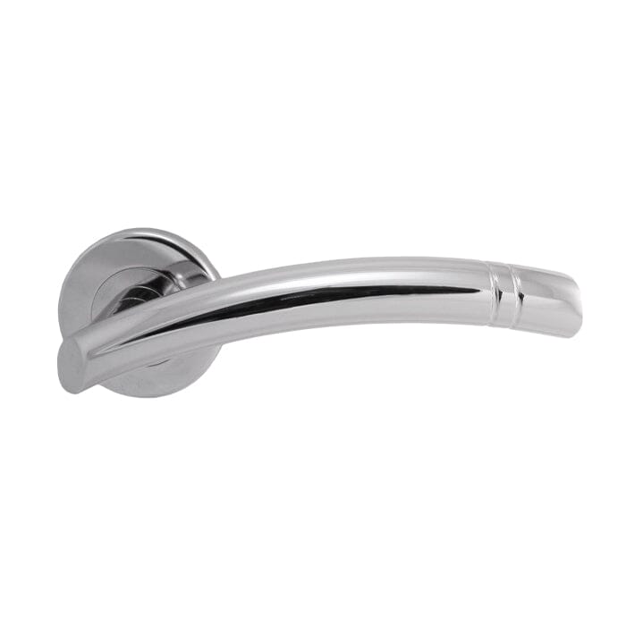 Serozzetta Cuarenta Lever on Round Rose (Latch & Hinges Included) Lever On Rose Serozzetta Polished Chrome