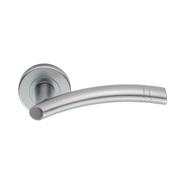 Serozzetta Cuarenta Lever on Round Rose (Latch & Hinges Included) Lever On Rose Serozzetta Satin Chrome