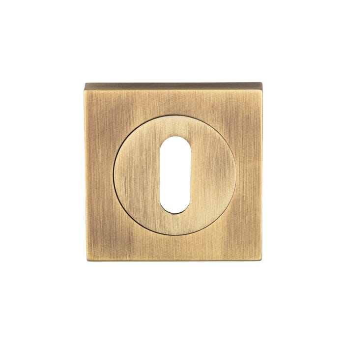 Serozzetta Square Standard Lock Escutcheon Escutcheon Serozzetta Antique Brass