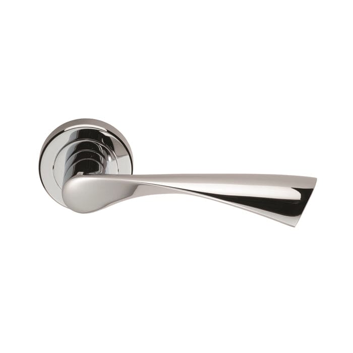Serozzetta Breeze Lever on Round Rose (Latch & Hinges Included) Lever On Rose Serozzetta Polished Chrome