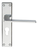 Serozzetta Zone Lever on Euro Lock Backplate (Latch & Hinges Included) Lever On Backplate Serozzetta Polished Chrome