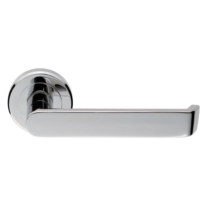 Serozzetta Concept Lever on Round Rose (Latch & Hinges Included) Lever On Backplate Serozzetta Polished Chrome