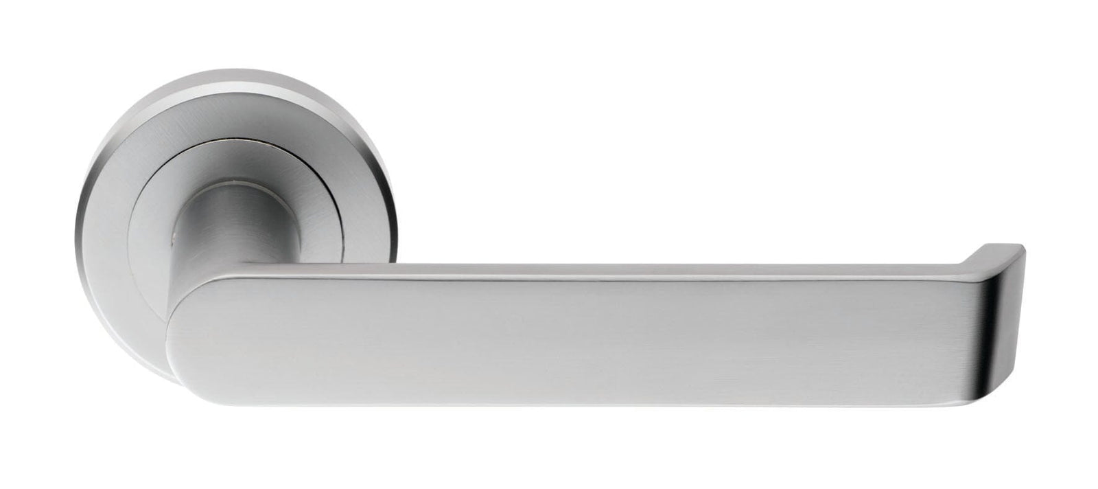Serozzetta Concept Lever on Round Rose (Latch & Hinges Included) Lever On Backplate Serozzetta Satin Chrome