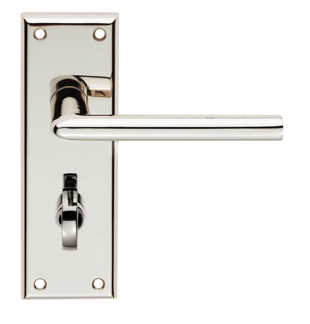 Serozzetta Dieci Lever on Face-fix Backplate bathroom 57mm (Latch & Hinges Included) Lever On Backplate Serozzetta Polished Nickel