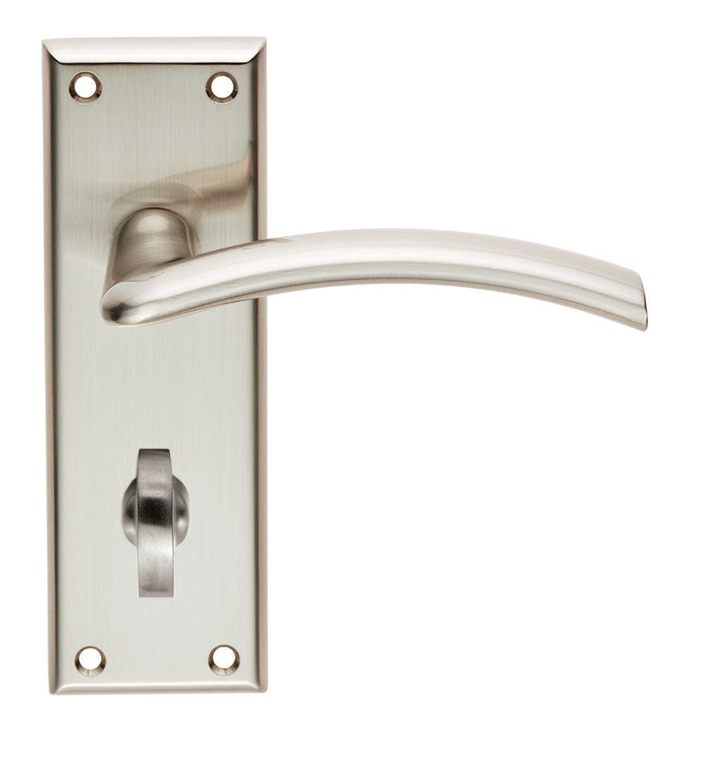 Serozzetta Trenta Lever on Bathroom Backplate (Latch & Hinges Included) Lever On Backplate Serozzetta Satin Nickel