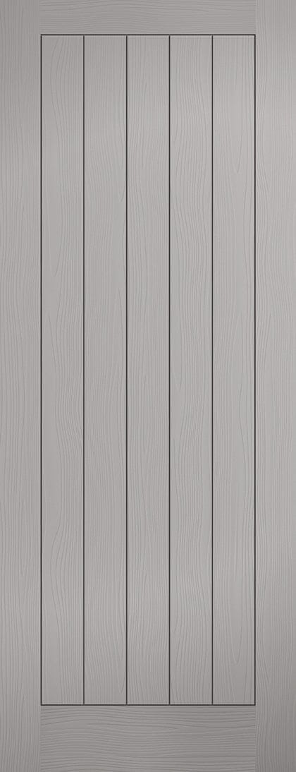 Grey Moulded Textured Vertical 5 Panel Pre-Finished Internal Door