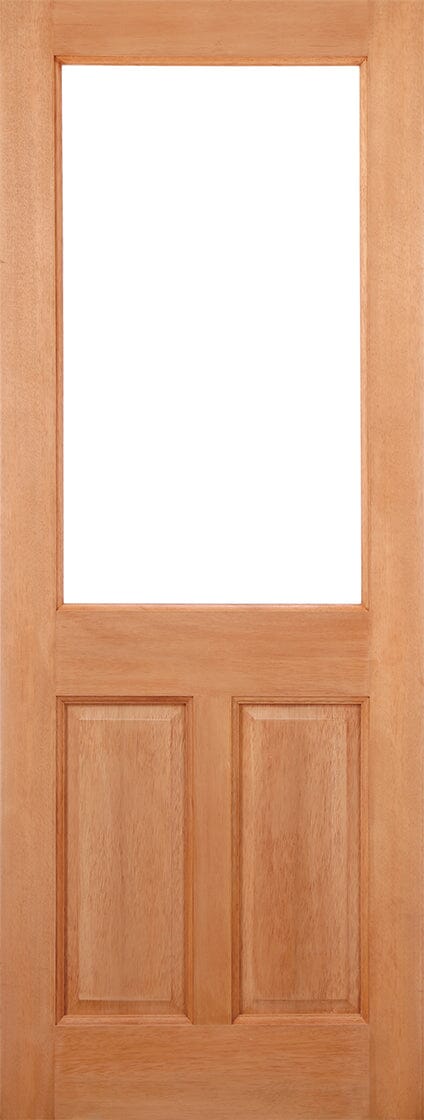 Hardwood 2XG 2 Panel Glazed M&T Unfinished External Door