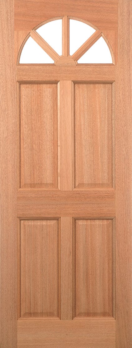 Hardwood Carolina 4 Panel M&T Glazed Unfinished External Door