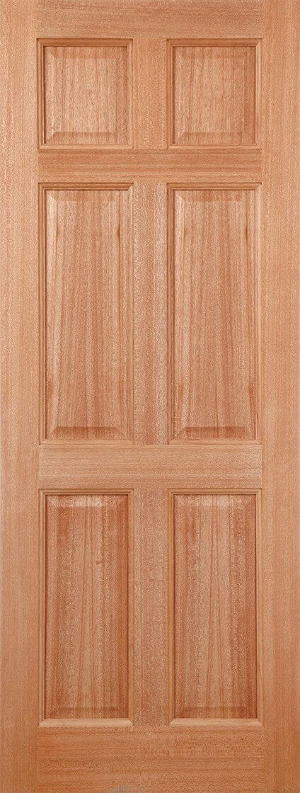 Hardwood Colonial 6 Panel Dowelled Unfinished External Door