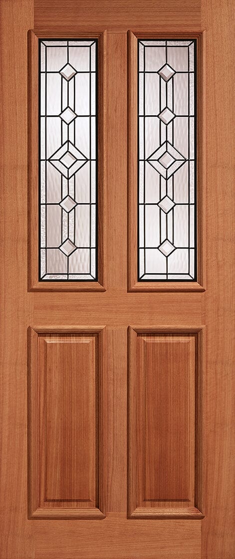 Hardwood Derby Glazed 2 Light Leaded Unfinished External Door