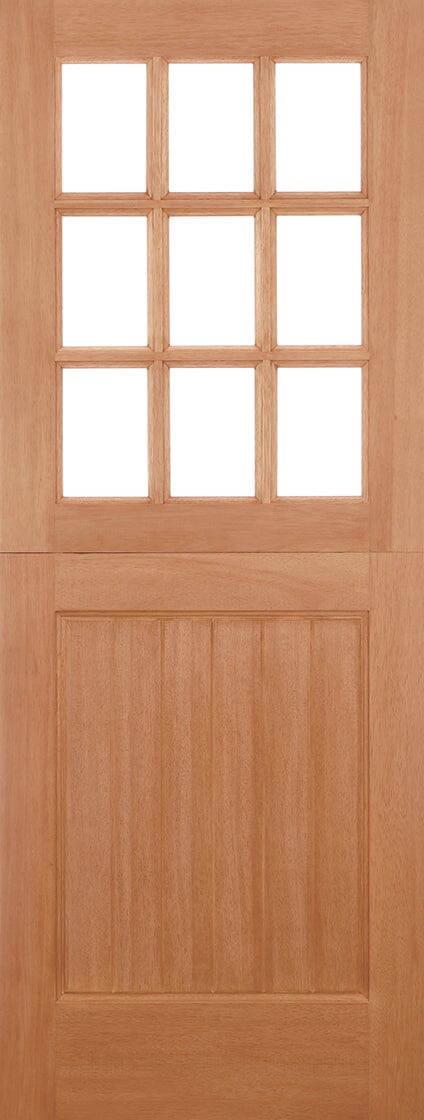 Hardwood Stable Straight Top Unglazed 9 Light M&T Unfinished External Stable Door