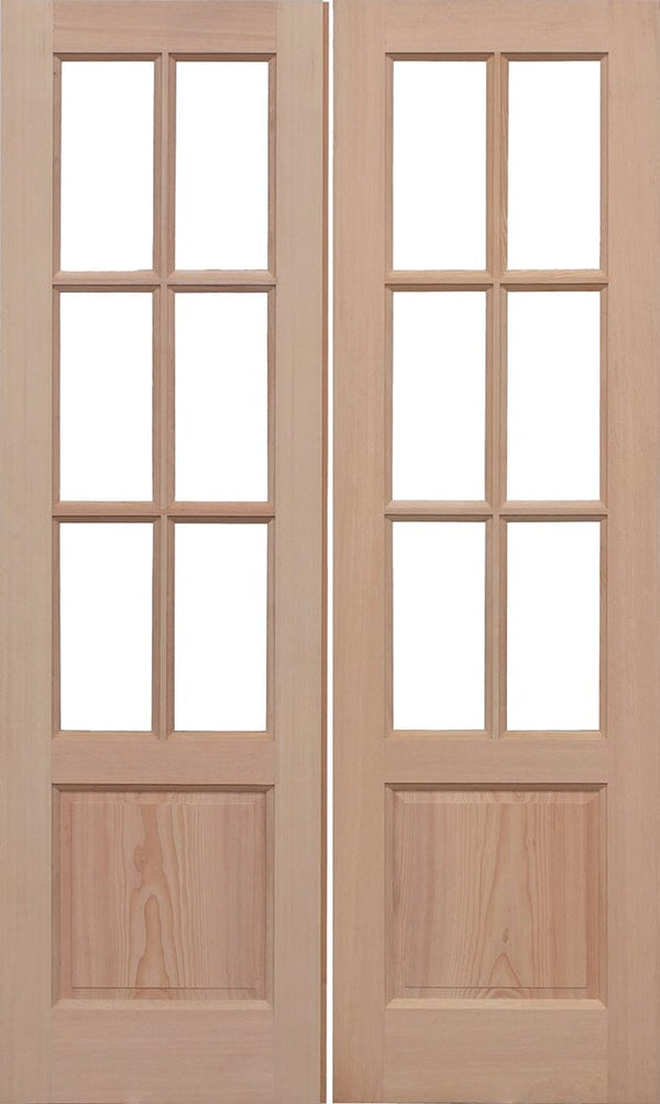 Hemlock Unglazed GTP2 Panel Pairs Unfinished External French Doors