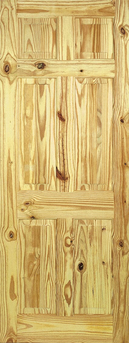 Knotty Pine 6 Panel Unfinished Internal Door