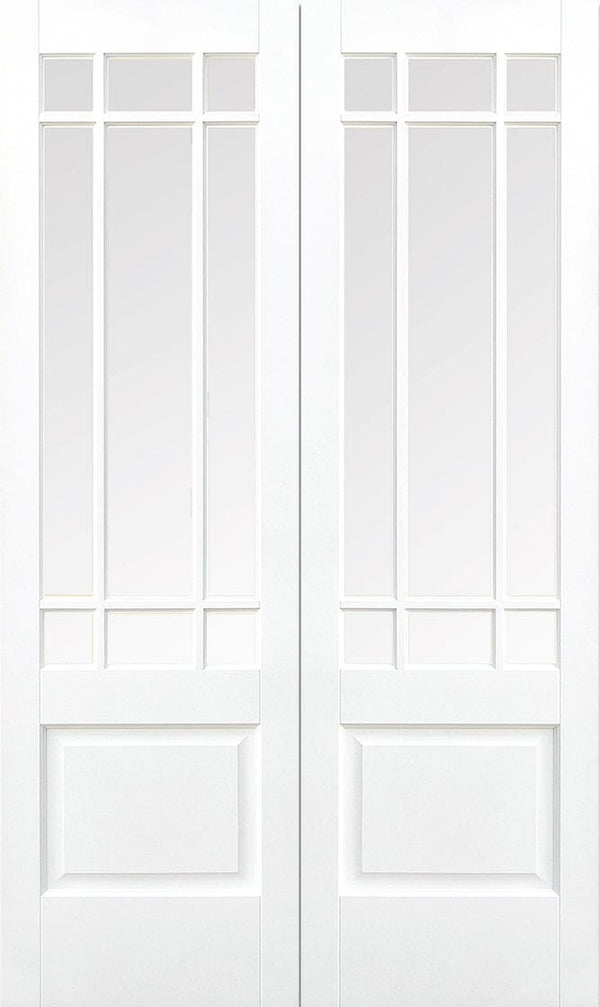 White Downham Glazed 9 Light Pair Primed Room Divider