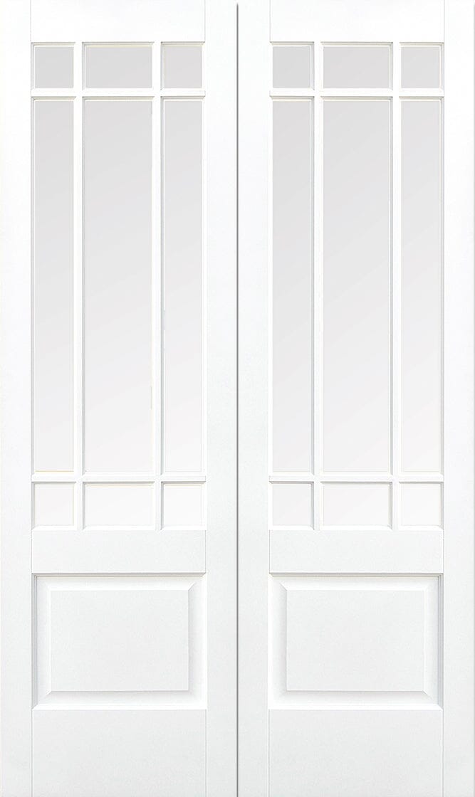 White Downham Glazed 9 Light Pair Primed Room Divider