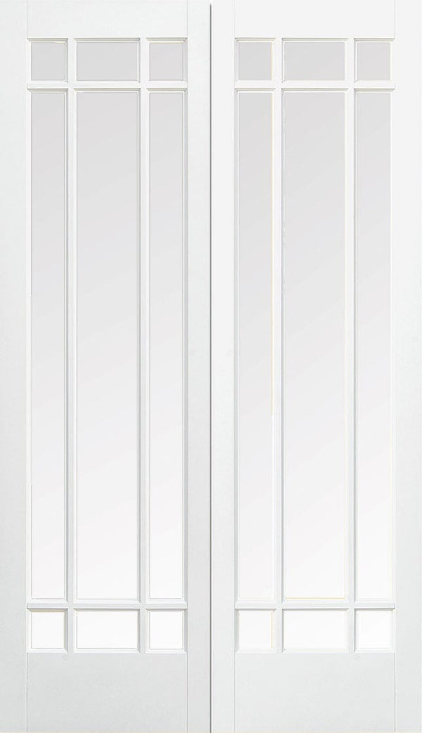 White Manhattan Glazed 9 Light Pair Primed Room Divider