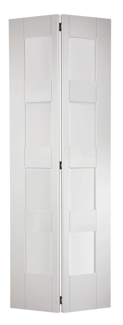 White Shaker Glazed 4 Light Internal Bifold Door