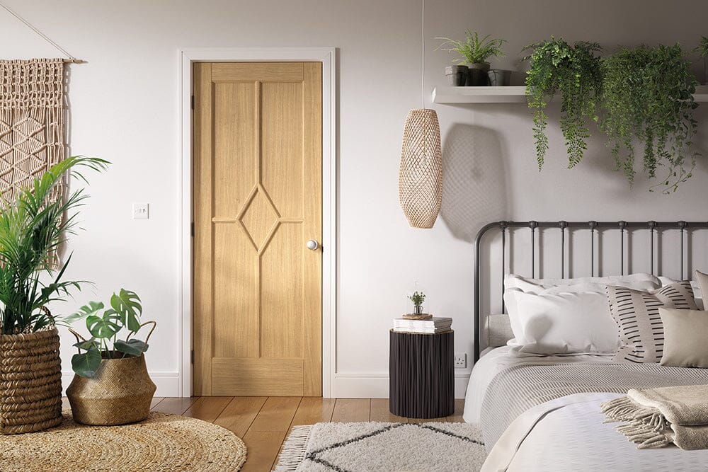 Oak Reims 5 Panel Pre-Finished Internal Fire Door FD30 Internal Fire Door LPD Doors 