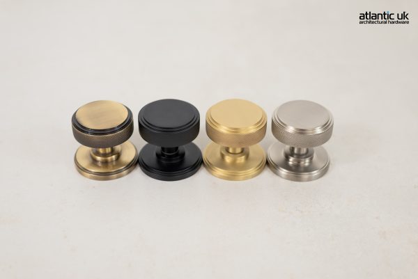 Millhouse Brass Harrison Brass Knurled Mortice Knob on Concealed Fix Rose