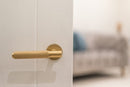 Millhouse Brass Crompton Designer Lever 5mm Slimline Round Rose (Latch & Hinges Included) Designer Lever Handle Atlantic 
