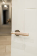 Millhouse Brass Crompton Designer Lever 5mm Slimline Round Rose (Latch & Hinges Included) Designer Lever Handle Atlantic 