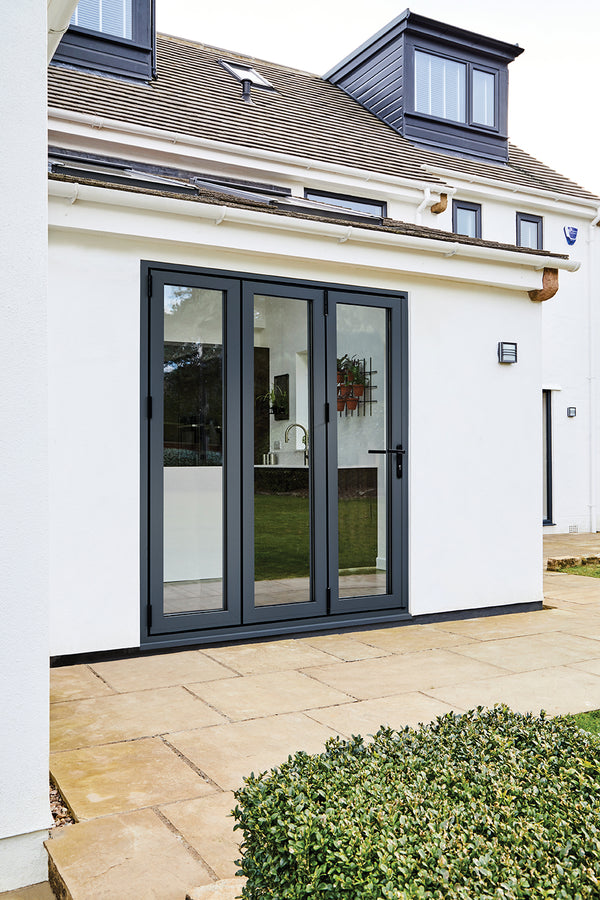 AluVu 6ft External Folding-Sliding Grey Doorset Pre-Finished External Door