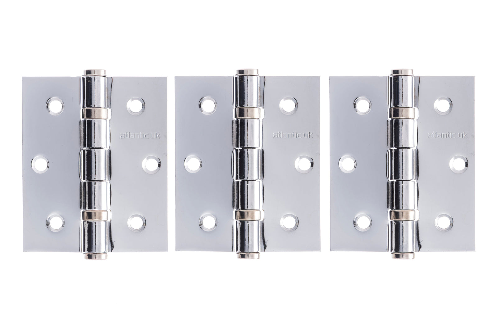 Atlantic Ball Bearing Hinges 3" x 2.5" x 2.5mm Hinges Atlantic 3" x 2.5" x 2.5mm Set of 3 Polished Chrome