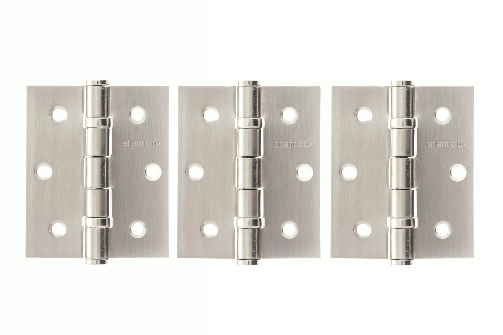 Atlantic Ball Bearing Hinges 3" x 2.5" x 2.5mm Hinges Atlantic 3" x 2.5" x 2.5mm Set of 3 Satin Nickel