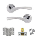 Atlantic Aqua Dorpac Door Handle Pack Atlantic 3" Latch, 3" x 2" Hinges x3 Each Polished Chrome
