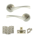 Atlantic Aqua Dorpac Door Handle Pack Atlantic 3" Latch, 3" x 2" Hinges x3 Each Satin Nickel/Nickel Plate