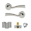 Atlantic Wave Dorpac Door Handle Pack Atlantic 2.5" Latch, 3" x 2" Hinges x3 Set Polished Chrome