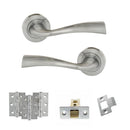 Atlantic Wave Dorpac Door Handle Pack Atlantic 2.5" Latch, 3" x 2" Hinges x3 Set Satin Chrome