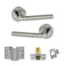 Atlantic Ocean Dorpac Door Handle Pack Atlantic 3" Latch, 3" x 2" Hinges x3 Each Satin Chrome/Polished Chrome