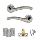 Atlantic Crest Dorpac Door Handle Pack Atlantic 2.5" Latch, 3" x 2" Hinges x3 Set Satin Chrome/Polished Chrome