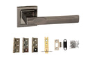 Atlantic Kansas Dorpac Door Handle Pack Atlantic 3" Latch, 3" x 2" Hinges x3 Black Nickel 