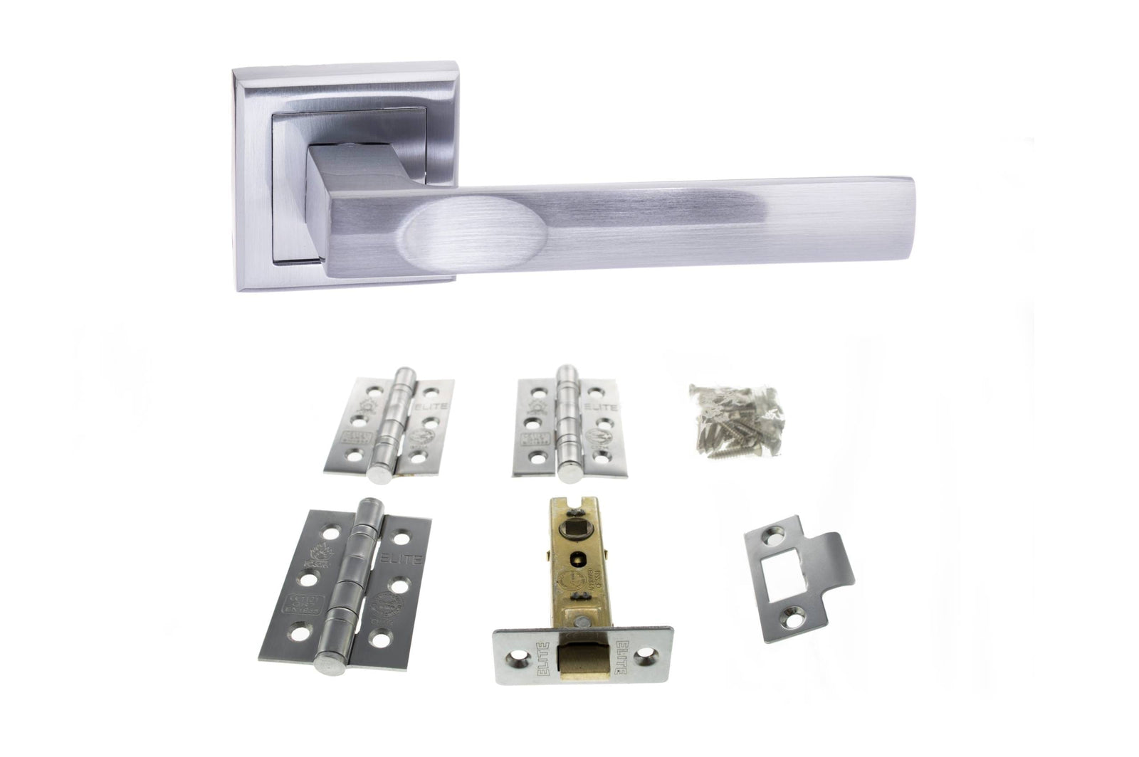 Atlantic Kansas Dorpac Door Handle Pack Atlantic 2.5" Latch, 3" x 2" Hinges x3 Satin Chrome 