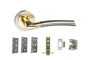 Atlantic Indiana Dorpac Door Handle Pack Atlantic 3" Latch, 3" x 2" Hinges x3 Satin Nickel/Polished Brass 