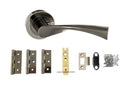 Atlantic Colorado Dorpac Door Handle Pack Atlantic 2.5" Latch, 3" x 2" Hinges x3 Each Black Nickel
