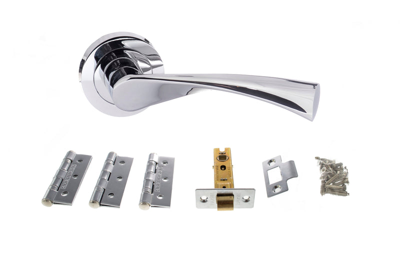 Atlantic Colorado Dorpac 2.5" Latch, 3" x 2" Hinges x3 in Polished Chrome Door Handle Pack Atlantic 