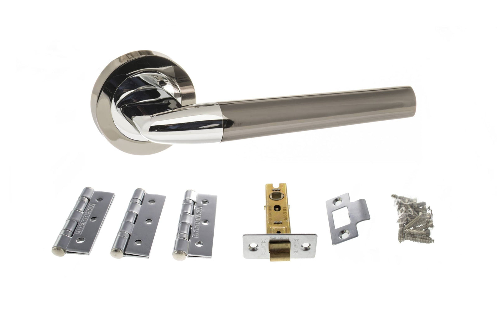 Atlantic Tennessee Dorpac Door Handle Pack Atlantic 2.5" Latch, 3" x 2" Hinges x3 Black Nickel/Polished Chrome 