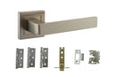 Atlantic Montana Dorpac Door Handle Pack Atlantic 3" Latch, 3" x 2" Hinges x3 Each Satin Nickel