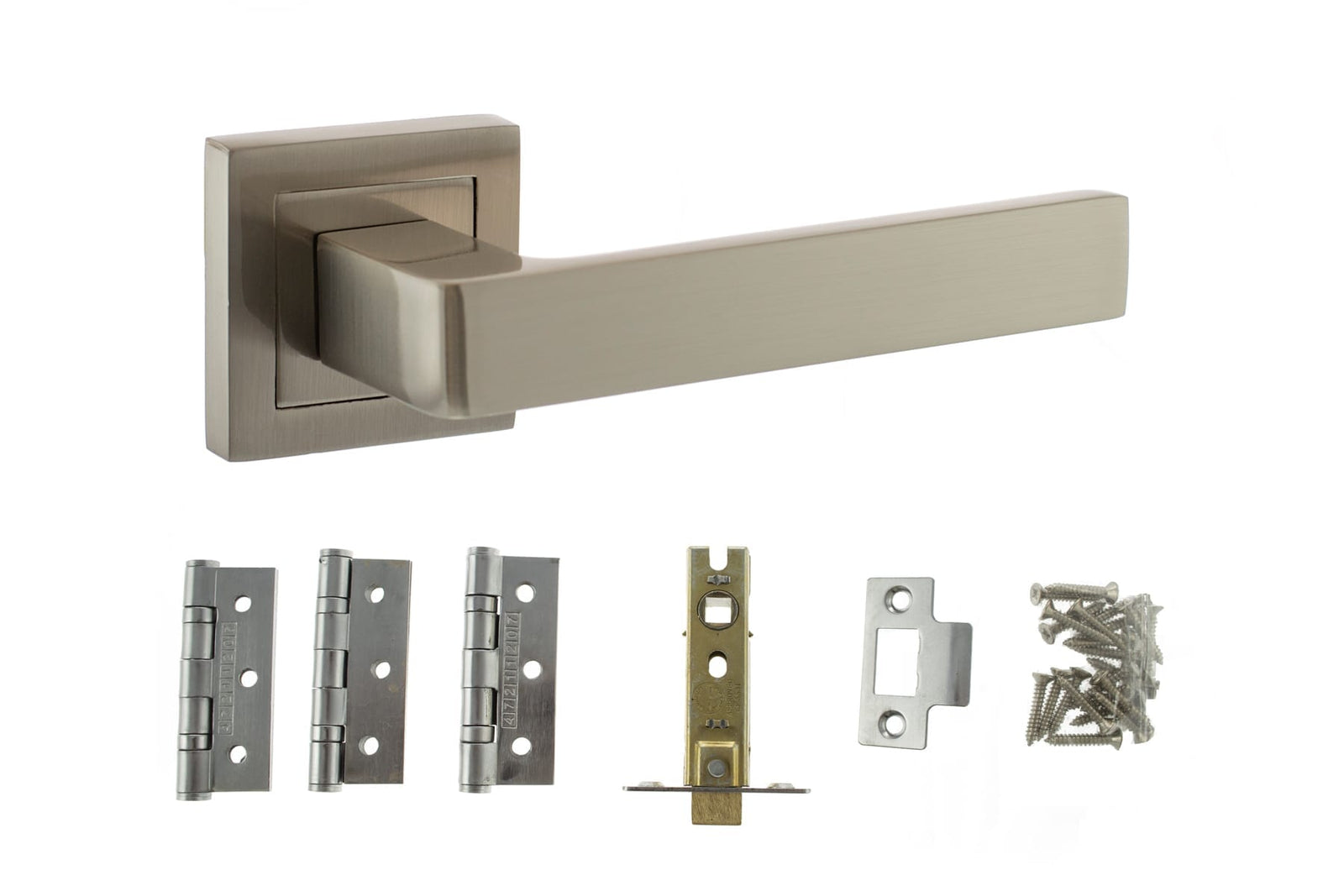 Atlantic Montana Dorpac Door Handle Pack Atlantic 3" Latch, 3" x 2" Hinges x3 Each Satin Nickel