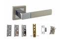 Atlantic Montana Dorpac Door Handle Pack Atlantic 2.5" Latch, 3" x 2" Hinges x3 Each Satin Nickel/Polished Chrome