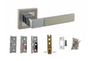 Atlantic Montana Dorpac Door Handle Pack Atlantic 3" Latch, 3" x 2" Hinges x3 Set Satin Nickel/Polished Chrome