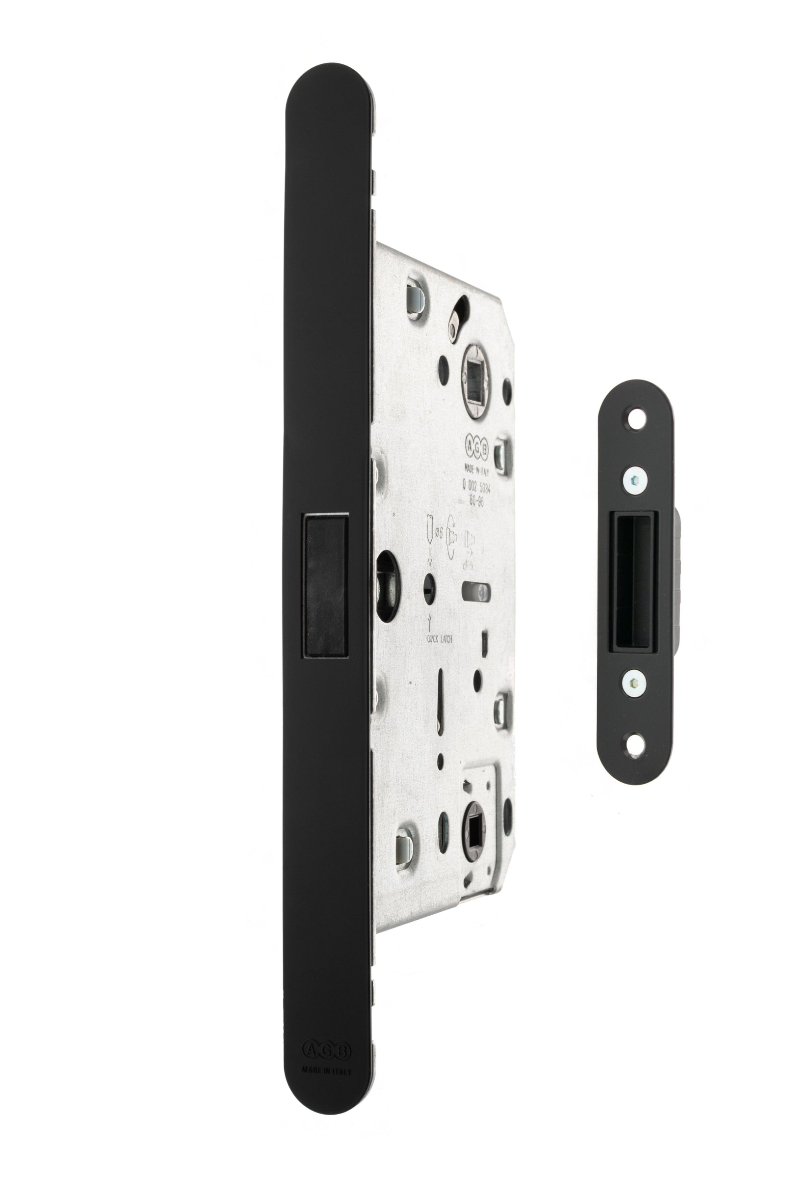 AGB Revolution XT Magnetic Bathroom Lock 60mm backset in Matt Black Bathroom Lock Atlantic 