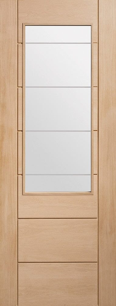 Palermo Original Oak 2XG Internal Door with Clear Etched Glass Internal Door XL Joinery 