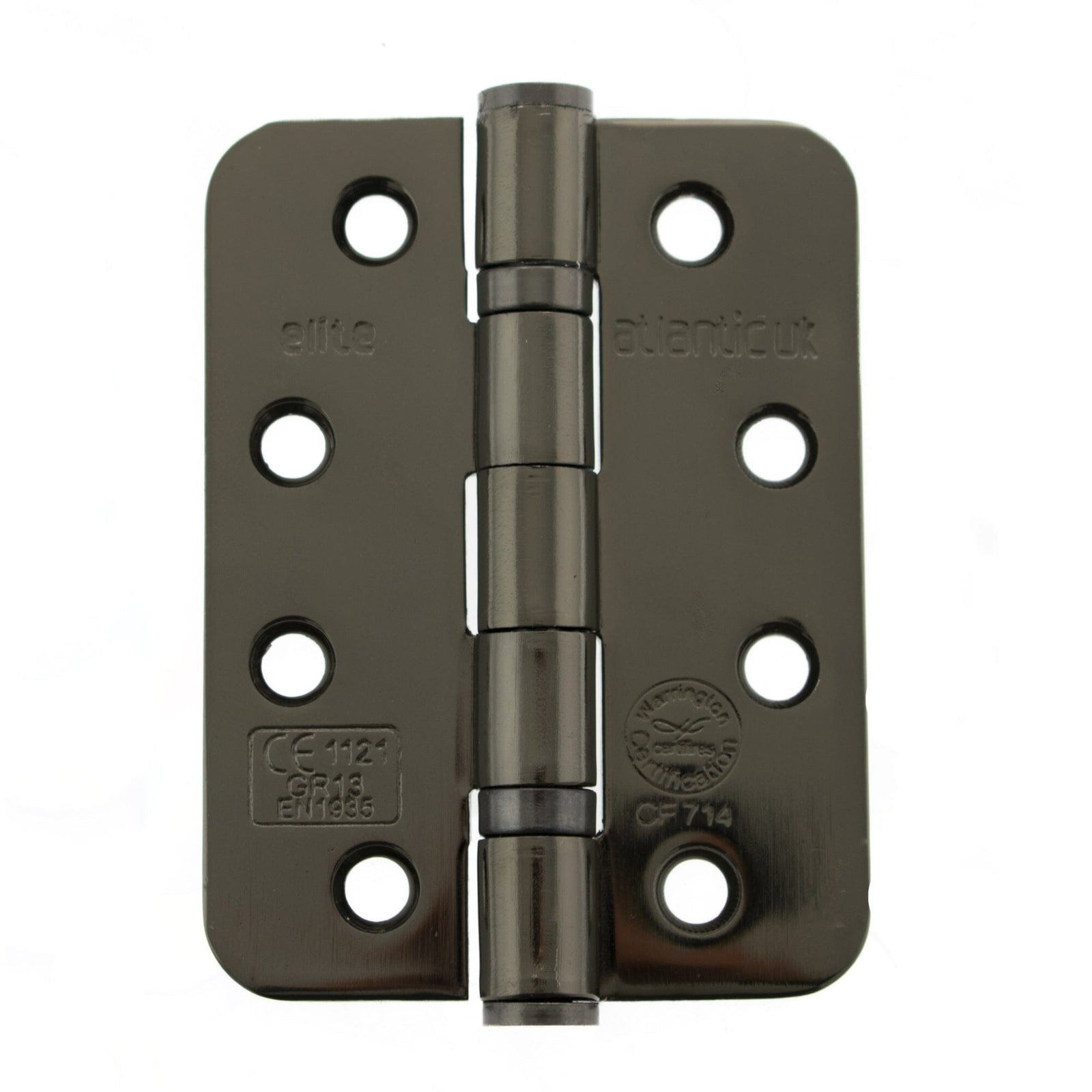 Atlantic Radius Corner Ball Bearing Hinges 4" x 3" x 3mm Hinges Atlantic 4" x 3" x 3mm Pair Black Nickel